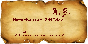 Marschauser Zádor névjegykártya